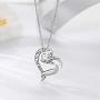Heart Sterling Silver Necklace for Women CELESTIA CZ Heart Pendant I Love You to The Moon and Back Necklaces, Birthday Gifts - 18'' chain