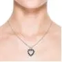 September Birthstone - Blue Sapphire and Diamond Heart Pendant Necklace in 10K White Gold (2mm Blue Sapphire) September Birthstone - Blue Sapphire and Diamond Heart Pendant Necklace in 10K White Gold (2mm Blue Sapphire)