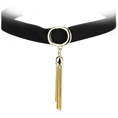 Leather Choker Collar, O-Ring Heart Shape Gothic Punk Rock PU Leather Choker Collar Necklace For Women Girls