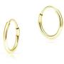SOLIDGOLD - 14K Yellow Gold Endless Infinity Dainty Small Hoop Sleeper Earrings | 12mm