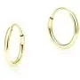 SOLIDGOLD - 14K Yellow Gold Endless Infinity Dainty Small Hoop Sleeper Earrings | 12mm