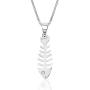 Honolulu Jewelry Company Sterling Silver Fishbone Necklace Pendant with 18'' Box Chain