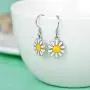 Daisy Flower Hook Earrings Sterling Silver Dangle Dangling Cute Jewelry Birthday Gifts for Women Teen Daisy Flower Hook Earrings Sterling Silver Dangle Dangling Cute Jewelry Birthday Gifts for Women Teen