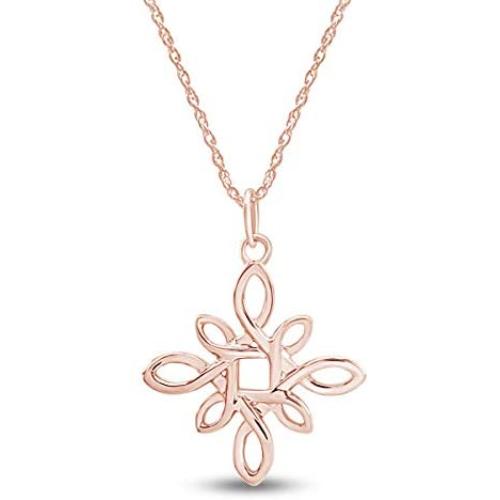 Jewel Zone US Irish Love Infinity Celtic Knot Pendant Necklace 14k Gold Over Sterling Silver