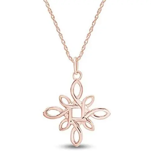 Jewel Zone US Irish Love Infinity Celtic Knot Pendant Necklace 14k Gold Over Sterling Silver Jewel Zone US Irish Love Infinity Celtic Knot Pendant Necklace 14k Gold Over Sterling Silver
