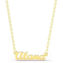 Ldurian Pre-Made Personalized Name Necklace, Custom 18K Gold Plated Nameplate, Jewelry Gift for Women and Girls（with Personalized Gift Card）(Alana)