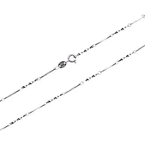 Wellme Sterling Silver 0.7mm/1mm Solid 925 Twister Link Dainty Chain Necklace for Lightweight Pendant 16’’-30’’ Wellme Sterling Silver 0.7mm/1mm Solid 925 Twister Link Dainty Chain Necklace for Lightweight Pendant 16’’-30’’