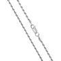 ARTURO ZETA Rhodium Plated 925 Sterling Silver Diamond Cut Rope Chain Solid Italian Necklace for Men or Women