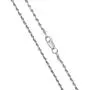 ARTURO ZETA Rhodium Plated 925 Sterling Silver Diamond Cut Rope Chain Solid Italian Necklace for Men or Women