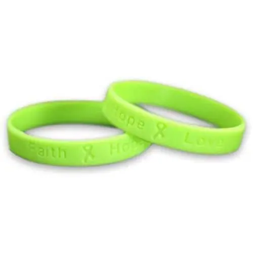 Lime Green Lymphoma Awareness Bracelets - Lime Green Ribbon Lymphoma Cancer Awareness Silicone Bracelets - Rubber Cancer Wristbands (Pack of 50) Lime Green Lymphoma Awareness Bracelets - Lime Green Ribbon Lymphoma Cancer Awareness Silicone Bracelets - Rubber Cancer Wristbands (Pack of 50)