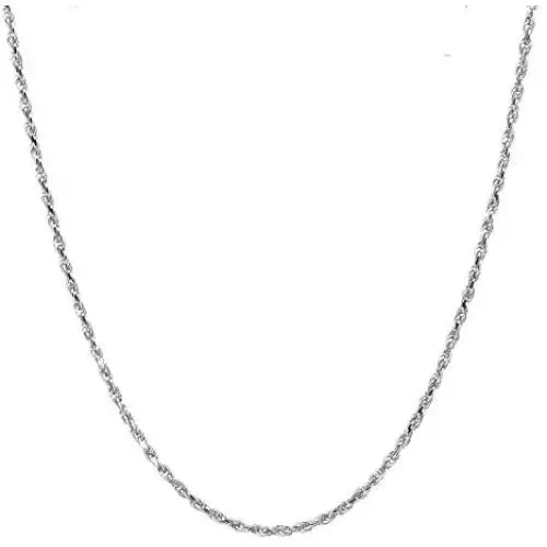 PORI JEWELERS Platinum 950 Solid Diamond Cut Rope Chain Necklace -1.5mm Thick PORI JEWELERS Platinum 950 Solid Diamond Cut Rope Chain Necklace -1.5mm Thick