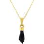 In Season Jewelry 14k Gold Plated Black Figa Hand Evil Eye Protection Amulet Pendant Necklace 19''