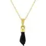 In Season Jewelry 14k Gold Plated Black Figa Hand Evil Eye Protection Amulet Pendant Necklace 19''
