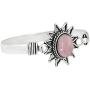 Genuine Oval Shape Rose Quartz Cuff Bangle 925 Silver Plated Handmade Vintage Boho Style Jewelry For Women