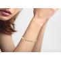 MiaBella 18K Gold Over 925 Sterling Silver Italian Natural Black Spinel Rosary Cross Charm Bead Bracelet for Women Teen Girls, Adjustable Link Chain 6 to 8 Inch Handmade in Italy