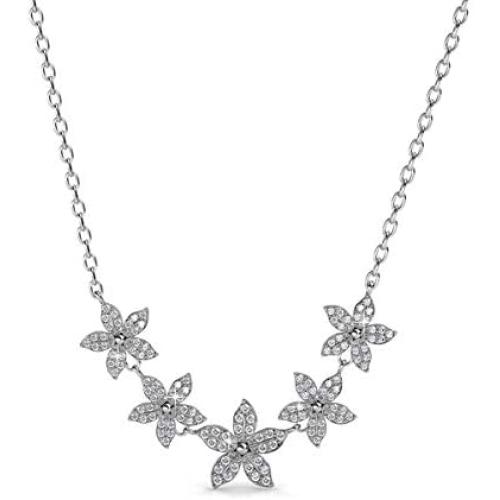 St.Claire Swarovski Crystals 18K Gold Plated Unique Pendant Necklace 925 Sterling Silver Necklace Birthstone Pendant Necklaces for Women with 5A Cubic Zirconia Christmas Jewelry Birthday Gift