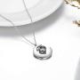 SOULMEET Sterling Silver Moon Necklace with I Love You in 100 Languages Projection Jewelry Gifts for Girlfriend Wife Mom Daughter Sister