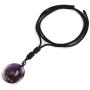 CrystalTears Natural Reiki Healing Crystal Stone Necklace Round Donut Shape Semi Precious Gemstone Pendant Necklace for Women Men
