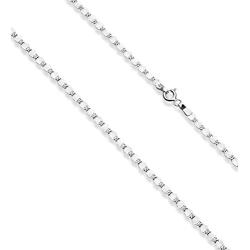 Miabella 925 Sterling Silver Figaro, Beaded Singapore, Sparkle, Cuban Link Chain, Adjustable Sterling Silver Necklace for Women 13 + 2, 15 + 2 Inch Made in Italy