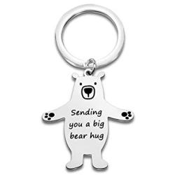 WUSUANED Long Distance Hug Token Jewelry Sending You A Big Bear Hug Keychain Long Distance Relationships Gift for Girlfriend Boyfriend
