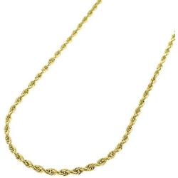 Verona Jewelers 10K Gold 1.5MM Diamond Cut Rope Chain Necklace for Men and Women- Braided Twist Chain Necklace, 10K Gold Necklace, 10 Karat Gold Chain, Sizes 16-30