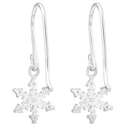 AUBE JEWELRY Hypoallergenic 925 Sterling Silver Frozen Snowflake Dangle Earrings Adorned with Pink Cubic Zirconia for Women