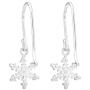 AUBE JEWELRY Hypoallergenic 925 Sterling Silver Frozen Snowflake Dangle Earrings Adorned with Pink Cubic Zirconia for Women