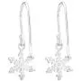 AUBE JEWELRY Hypoallergenic 925 Sterling Silver Frozen Snowflake Dangle Earrings Adorned with Pink Cubic Zirconia for Women