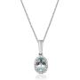 Gin & Grace 10K White Gold Genuine Aquamarine Diamond (I1,I2) Pendant for Women