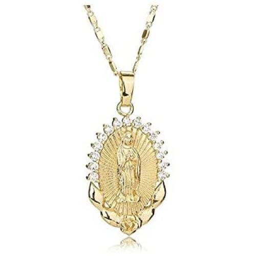 Ever Fairy Mother Gift Fashion Cameo Design Virgin Mary Necklace Jewelry Catholic Christian Crystal Rhinestone Mary Pendant