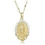 Ever Fairy Mother Gift Fashion Cameo Design Virgin Mary Necklace Jewelry Catholic Christian Crystal Rhinestone Mary Pendant