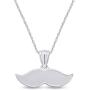 AFFY Hipster Beard Mustache Pendant Necklace in 14k Gold Over Sterling Silver