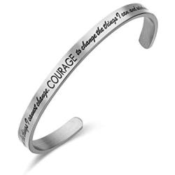 LIUANAN Inspirational Bracelets for Women Men Engraved Personalized Cuff Bangle Stainless Steel Jewelry Gifts with Message