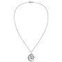 AeraVida Celtic Crescent Moon and Sun Eclipse .925 Sterling Silver Pendant Necklace