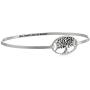 Sterling Silver Tree Catch ''One Family Lots of Hearts'' Bangle Bracelet