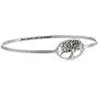 Sterling Silver Tree Catch ''One Family Lots of Hearts'' Bangle Bracelet