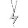 BEANS Stainless Steel Classic Vintage Antique Lightning Bolt Pendant Necklace for Men Women,Free Chain 20 Inches
