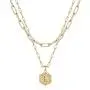 M MOOHAM Dainty Layered Initial Necklaces for Women, 14K Gold Plated Paperclip Chain Necklace Simple Cute Hexagon Letter Pendant Initial Choker Necklace Gold Layered Necklaces for Women