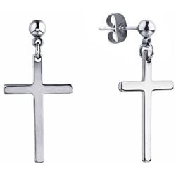 YC_jewelry 1-3 Pairs Stainless Steel Earrings Cross Dangle Studs Earrings piercing Jewelry For Men and Women