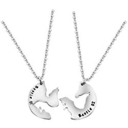 AKTAP Best Friend Necklaces Matching Wolf and Fox Best Friends Jewelry Bestie 01 bestie 02 BFF gifts Friendship Necklace for 2