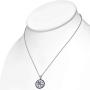 925 Sterling Silver White Blue CZ Evil Eye Protection Pendant Necklace