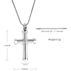 None 316l Stainless Steel Cremation Necklace Classic Cross Urn Pendant Memorial Jewelry for Ashes