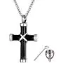Virginia-CO Stainless Steel Cross Urn Necklace Pendant Memorial Ash Keepsake Jewelry for mom & dad Virginia-CO Stainless Steel Cross Urn Necklace Pendant Memorial Ash Keepsake Jewelry for mom & dad