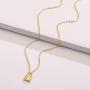 MONOZO Lock Necklace for Women, 14K Gold Filled Padlock Lock Pendant Chain Necklace Girls Dainty Layered Lock and Key Choker Necklace Jewelry for Men