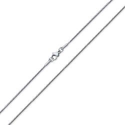 Bling Jewelry Strong 1.5MM Silver Tone Stainless Steel Thin Magic 8 Sided Snake Chain Necklace for Women for Men 16 18 20 24 30 Inch