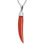AeraVida Stylish & Fun Reconstructed Red Coral Chili Pepper .925 Sterling Silver Pendant Necklace
