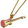 MPRAINBOW Guitar Music Player Stainless Steel Lover Pendant Necklace Jazz Jewelry for Men Women