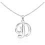 Sea of Ice Sterling Silver Initial Alphabet Letters Pendant Necklace from A-Z, 18 inch