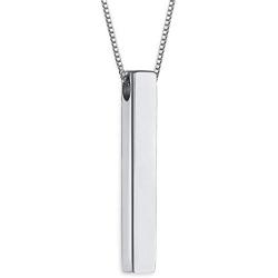 Funcok Personalized Stainless Steel Name Engraved 3D Bar Pendant Necklaces Jewelry Gifts
