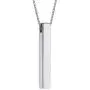 Funcok Personalized Stainless Steel Name Engraved 3D Bar Pendant Necklaces Jewelry Gifts